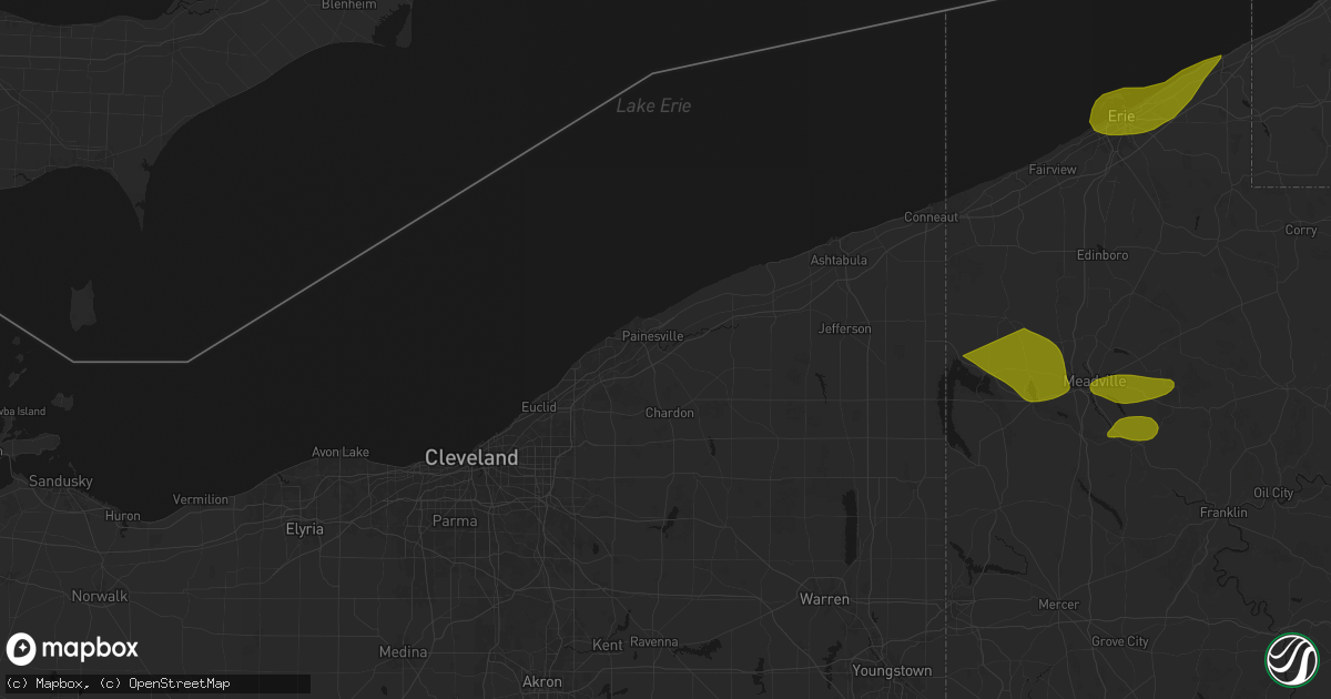 Hail map in Painesville, OH on September 2, 2026