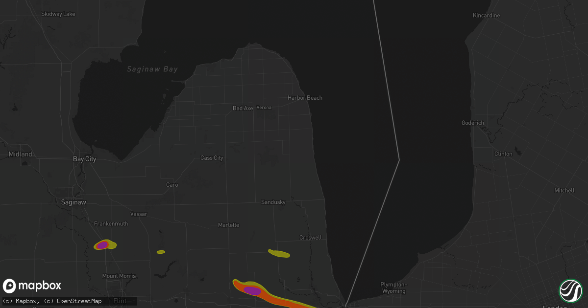 Hail map in Palms, MI on September 2, 2026