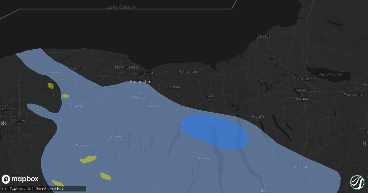 Hail map in Palmyra, NY on September 2, 2026