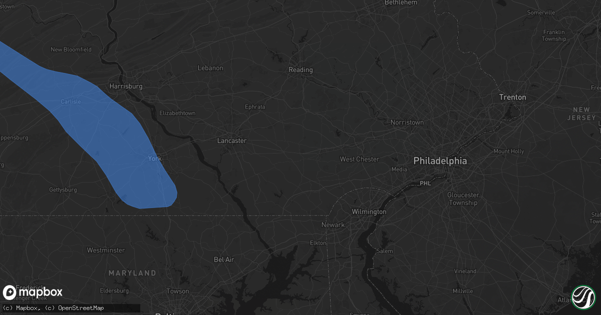Hail map in Parkesburg, PA on September 2, 2026