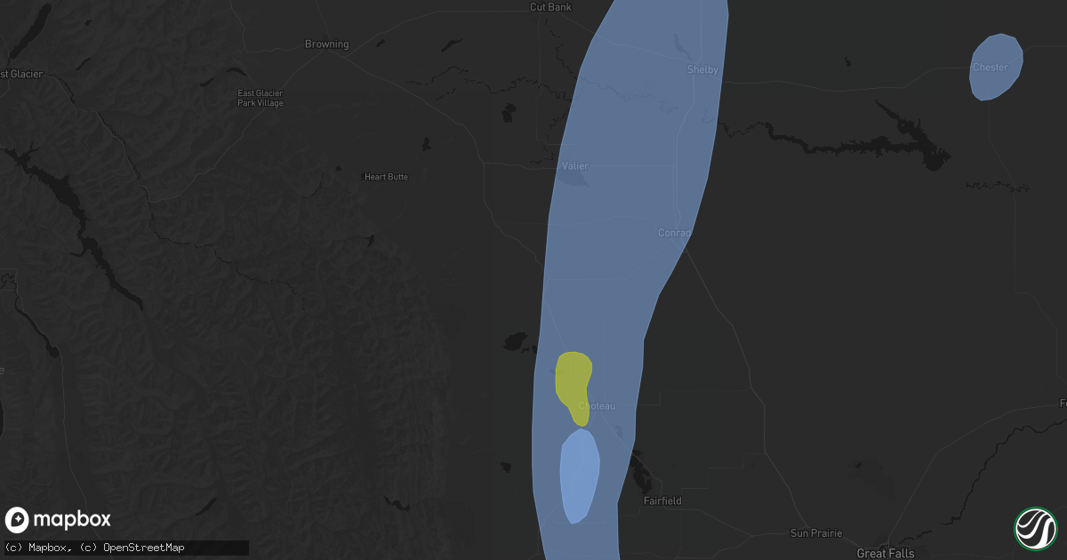 Hail map in Pendroy, MT on September 2, 2026