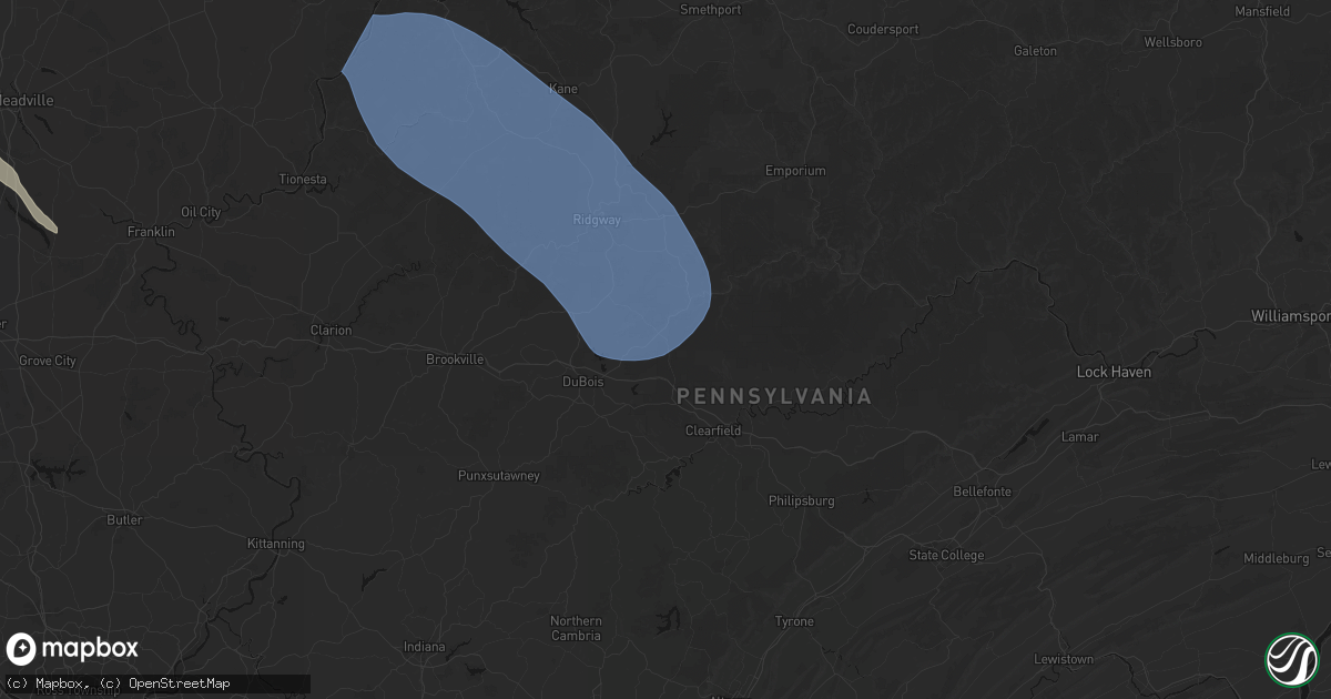 Hail map in Penfield, PA on September 2, 2026