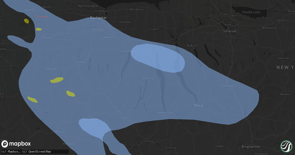 Hail map in Penn Yan, NY on September 2, 2026