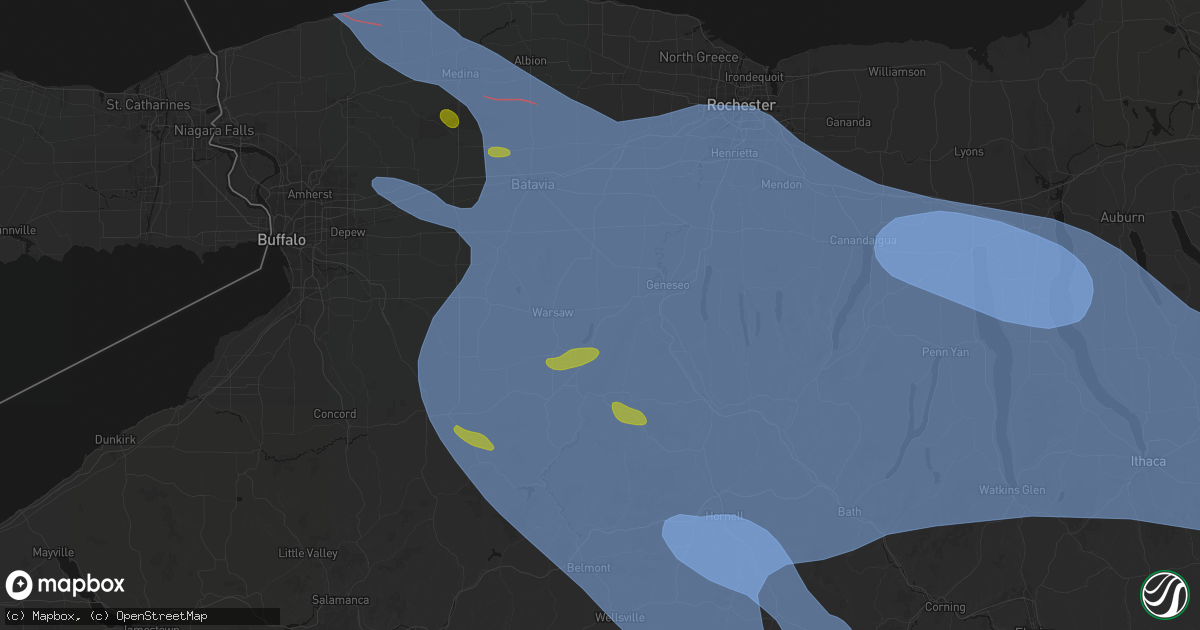 Hail map in Perry, NY on September 2, 2026