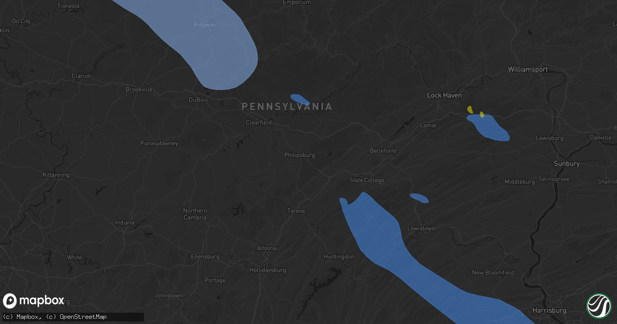 Hail map in Philipsburg, PA on September 2, 2026
