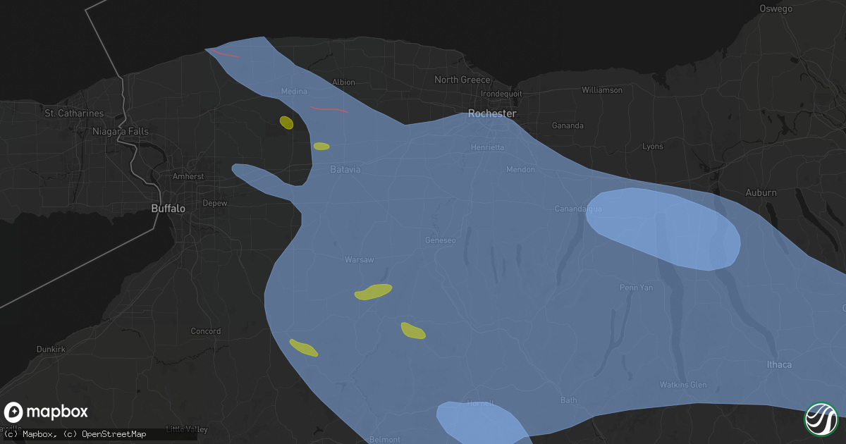 Hail map in Piffard, NY on September 2, 2026