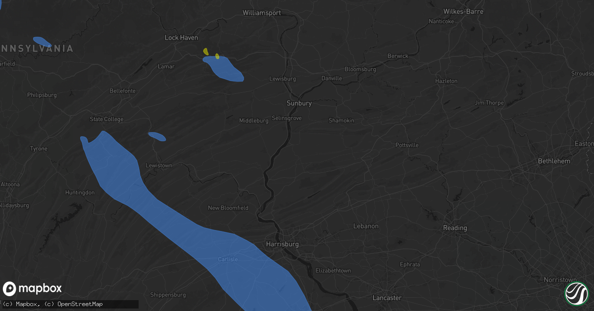 Hail map in Pillow, PA on September 2, 2026
