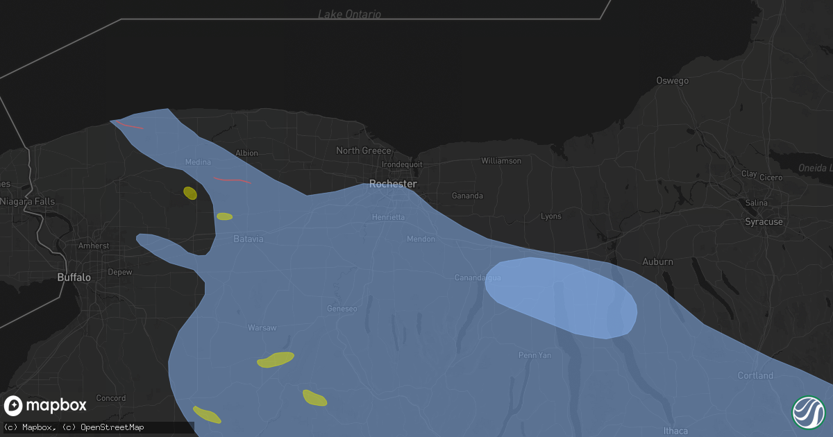 Hail map in Pittsford, NY on September 2, 2026