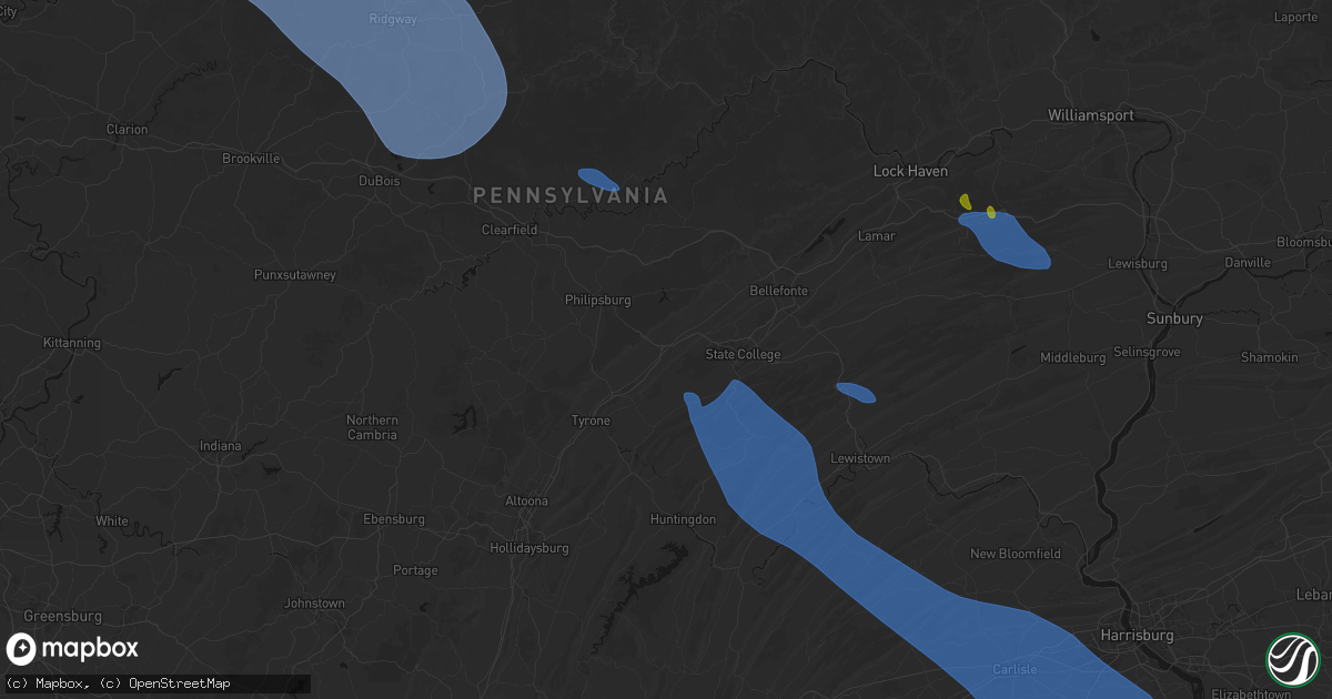 Hail map in Port Matilda, PA on September 2, 2026