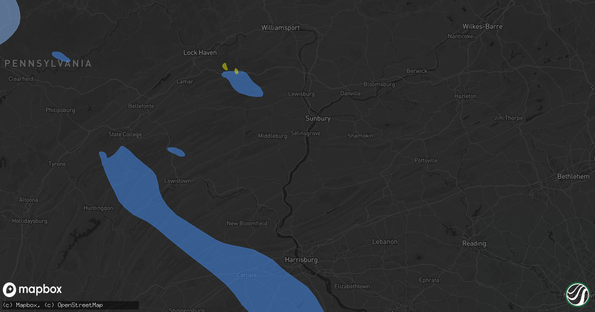 Hail map in Port Trevorton, PA on September 2, 2026