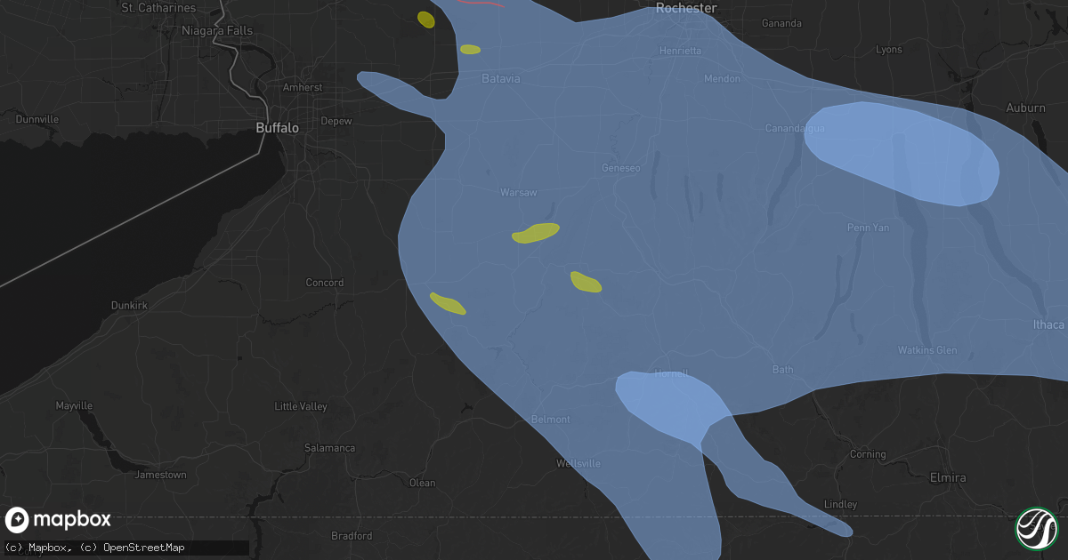 Hail map in Portageville, NY on September 2, 2026