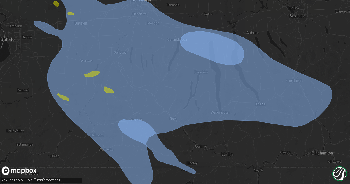 Hail map in Prattsburgh, NY on September 2, 2026