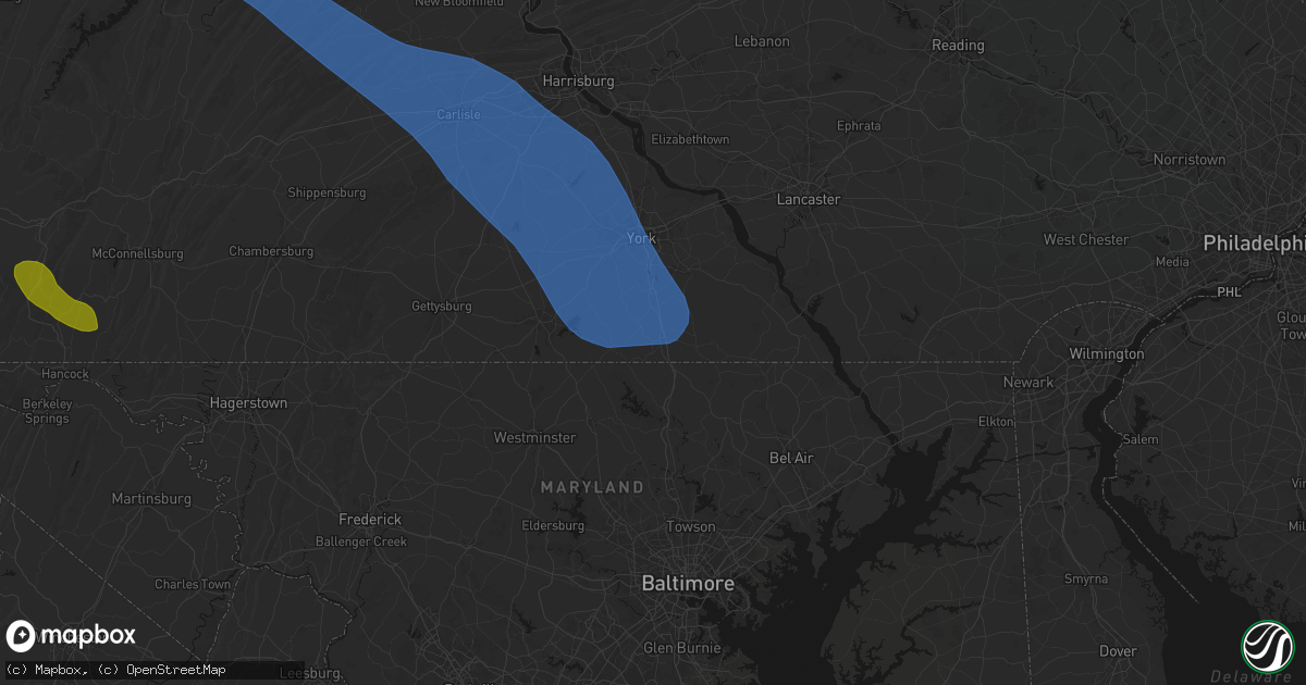 Hail map in Railroad, PA on September 2, 2026