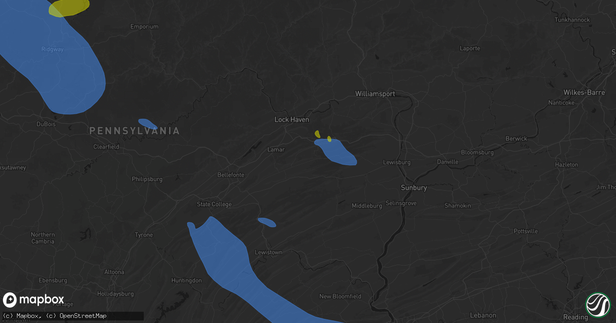 Hail map in Rebersburg, PA on September 2, 2026