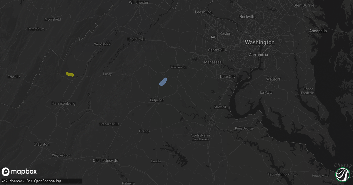 Hail map in Remington, VA on September 2, 2026