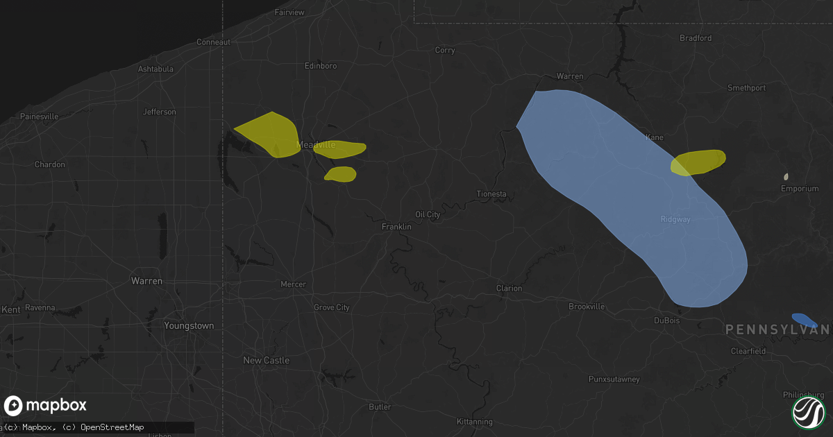 Hail map in Reno, PA on September 2, 2026