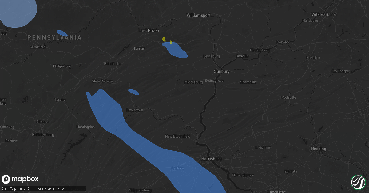 Hail map in Richfield, PA on September 2, 2026