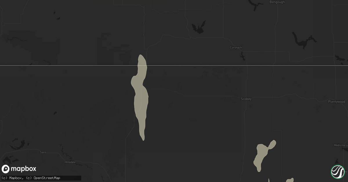 Hail map in Richland, MT on September 2, 2026