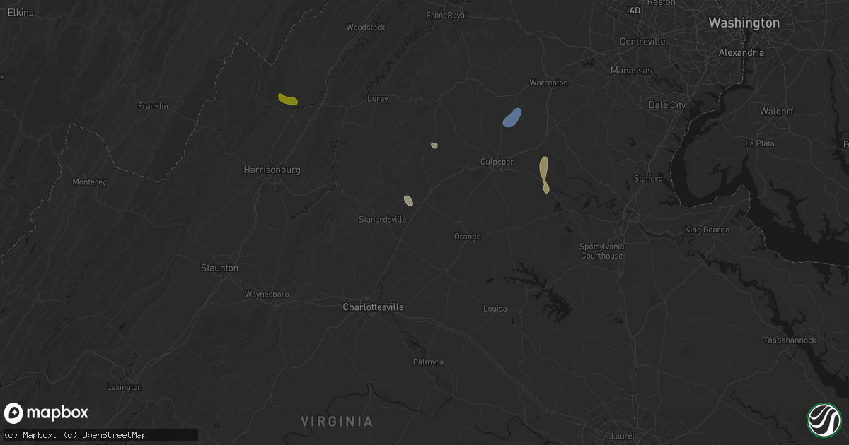 Hail map in Rochelle, VA on September 2, 2026