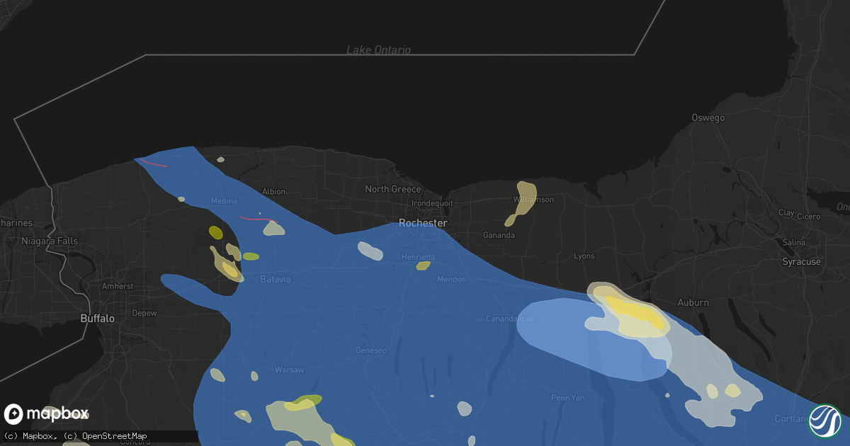Hail map in Rochester, NY on September 2, 2026