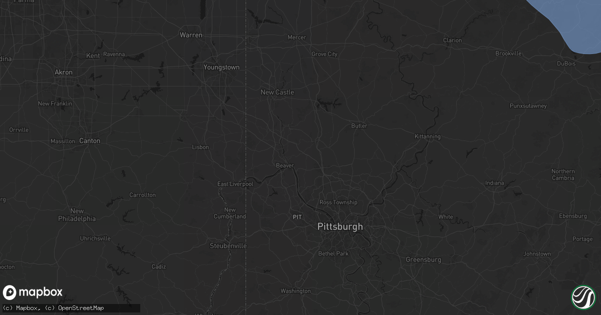Hail map in Rochester, PA on September 2, 2026