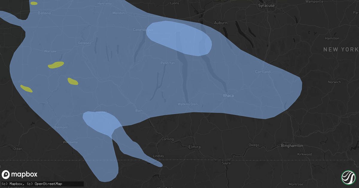 Hail map in Rock Stream, NY on September 2, 2026
