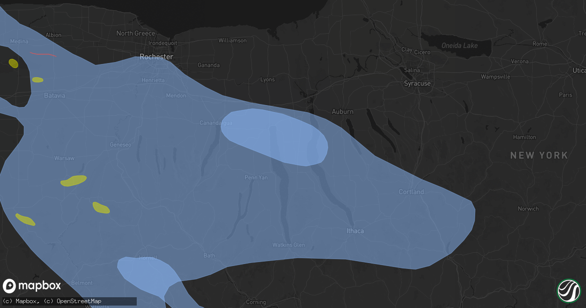 Hail map in Romulus, NY on September 2, 2026