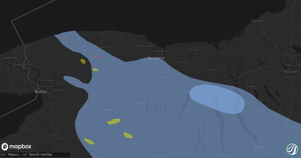 Hail map in Rush, NY on September 2, 2026