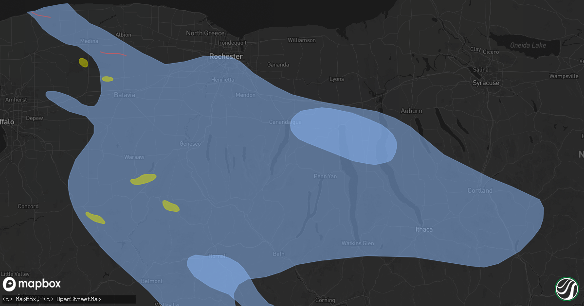 Hail map in Rushville, NY on September 2, 2026