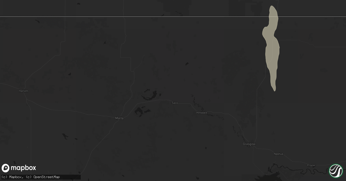 Hail map in Saco, MT on September 2, 2026