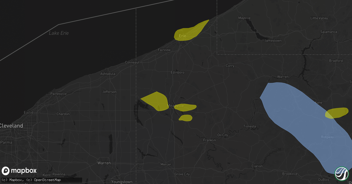 Hail map in Saegertown, PA on September 2, 2026