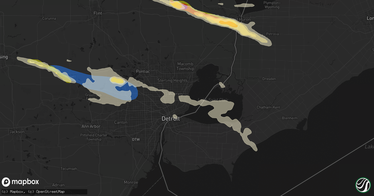 Hail map in Saint Clair Shores, MI on September 2, 2026