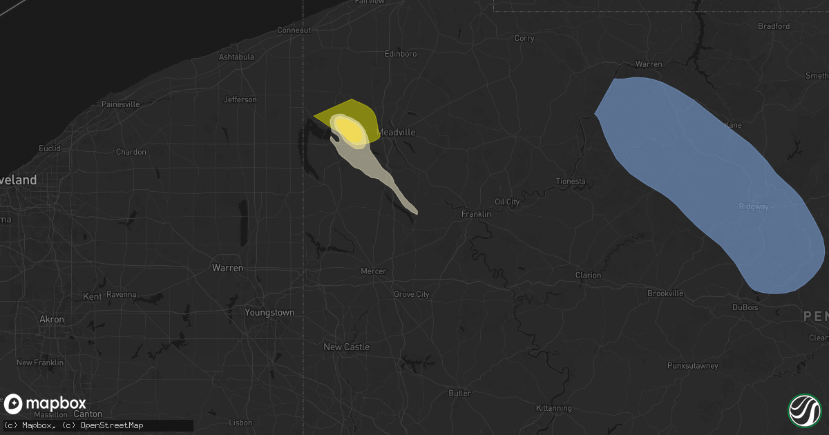 Hail map in Sandy Lake, PA on September 2, 2026