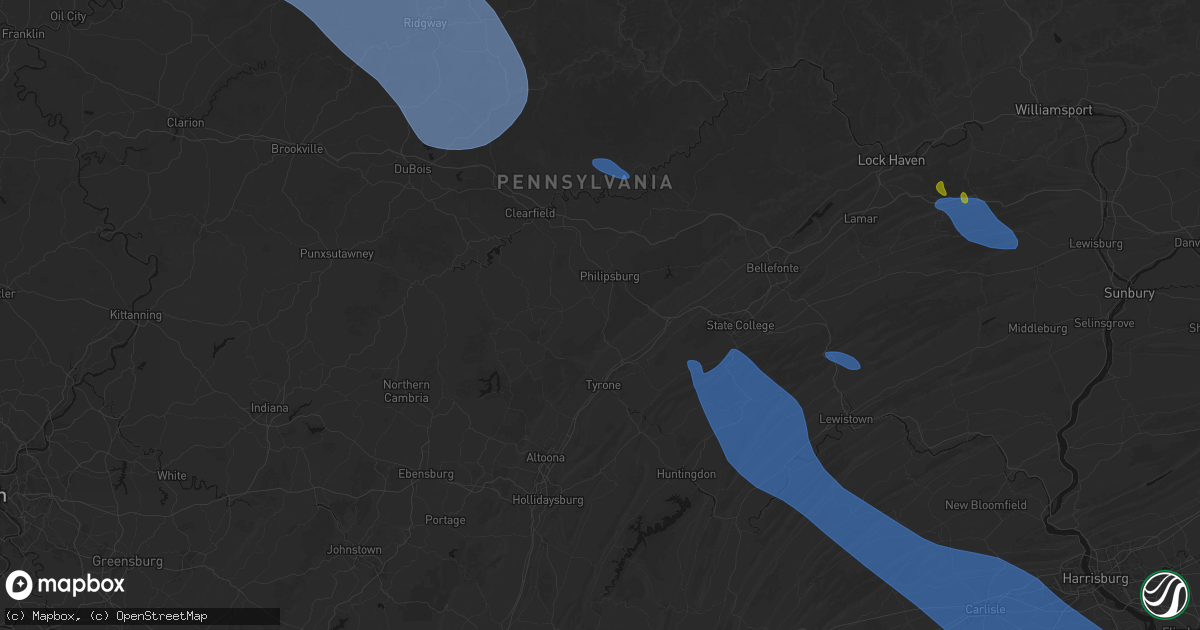Hail map in Sandy Ridge, PA on September 2, 2026