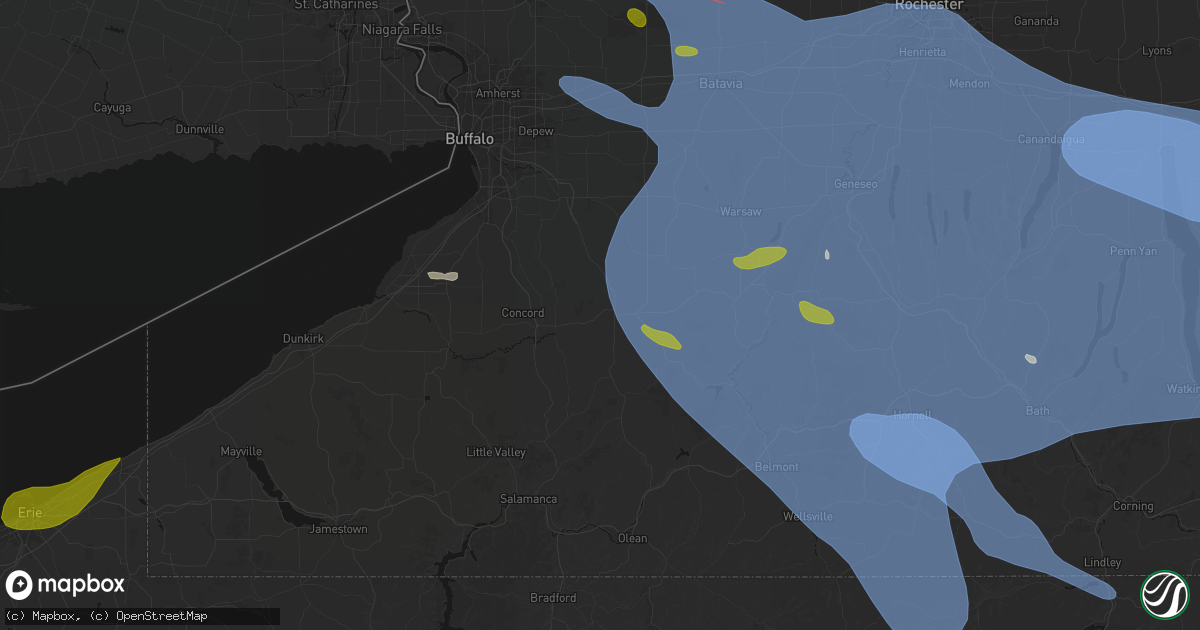 Hail map in Sardinia, NY on September 2, 2026