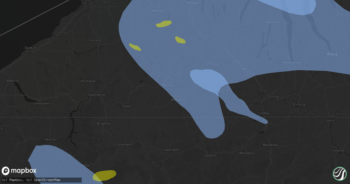 Hail map in Scio, NY on September 2, 2026
