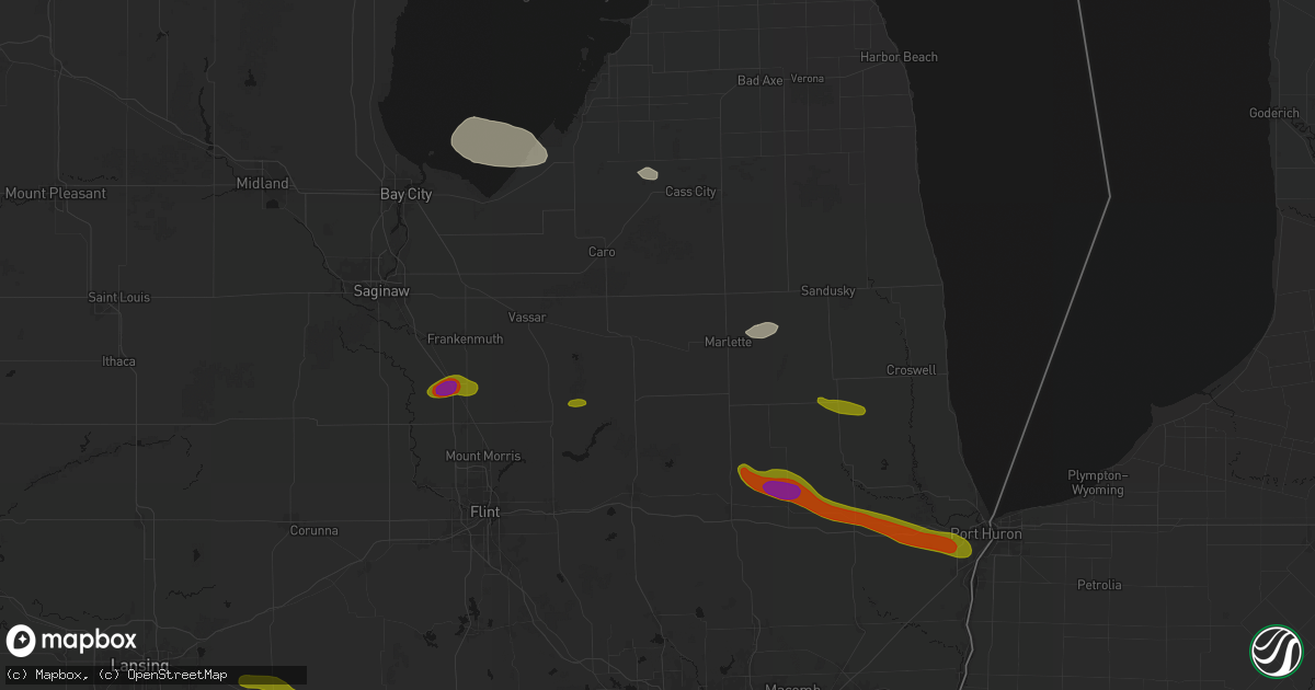 Hail map in Silverwood, MI on September 2, 2026
