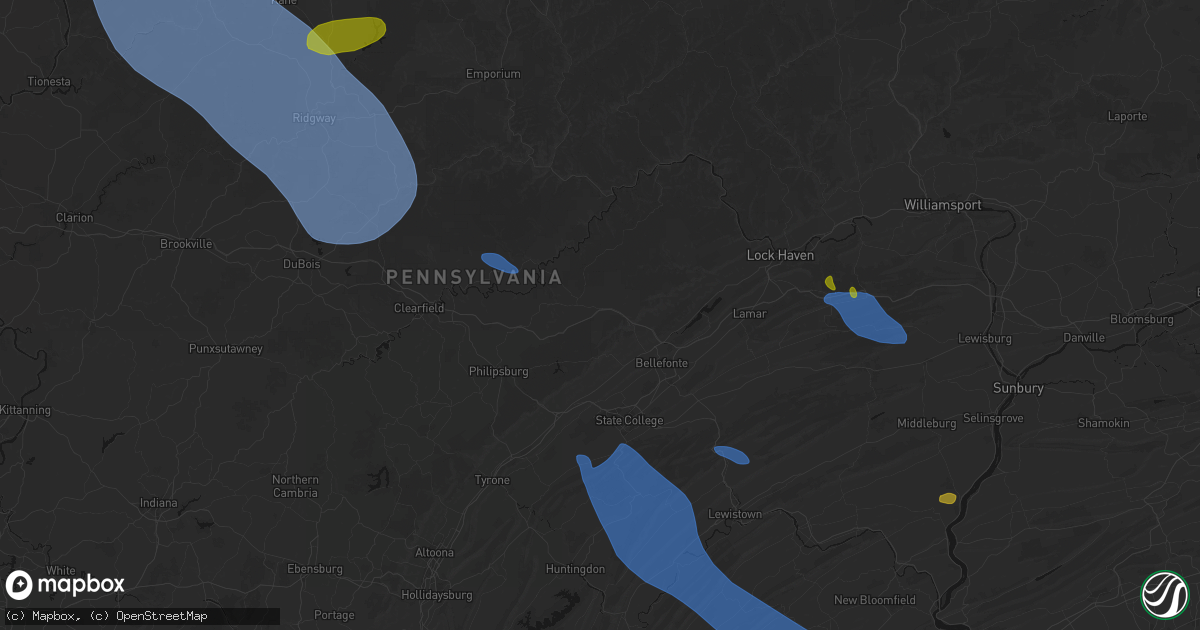 Hail map in Snow Shoe, PA on September 2, 2026