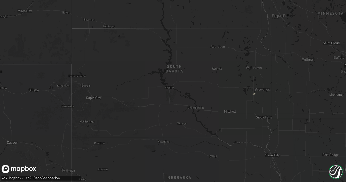 Hail map in South Dakota on September 2, 2026