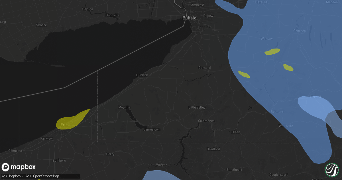 Hail map in South Dayton, NY on September 2, 2026