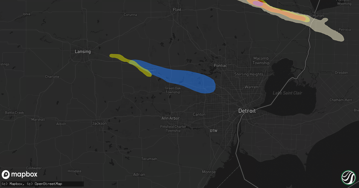 Hail map in South Lyon, MI on September 2, 2026