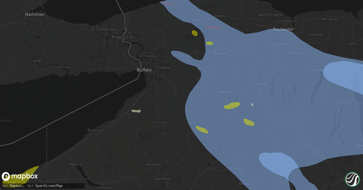 Hail map in South Wales, NY on September 2, 2026