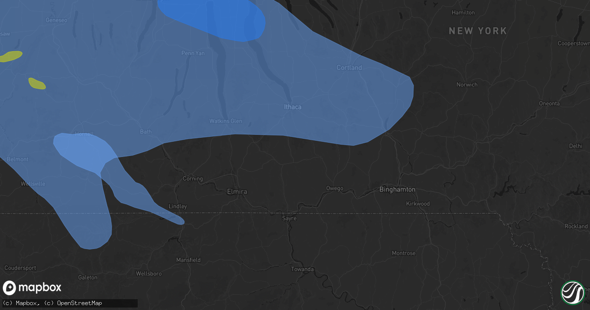 Hail map in Spencer, NY on September 2, 2026