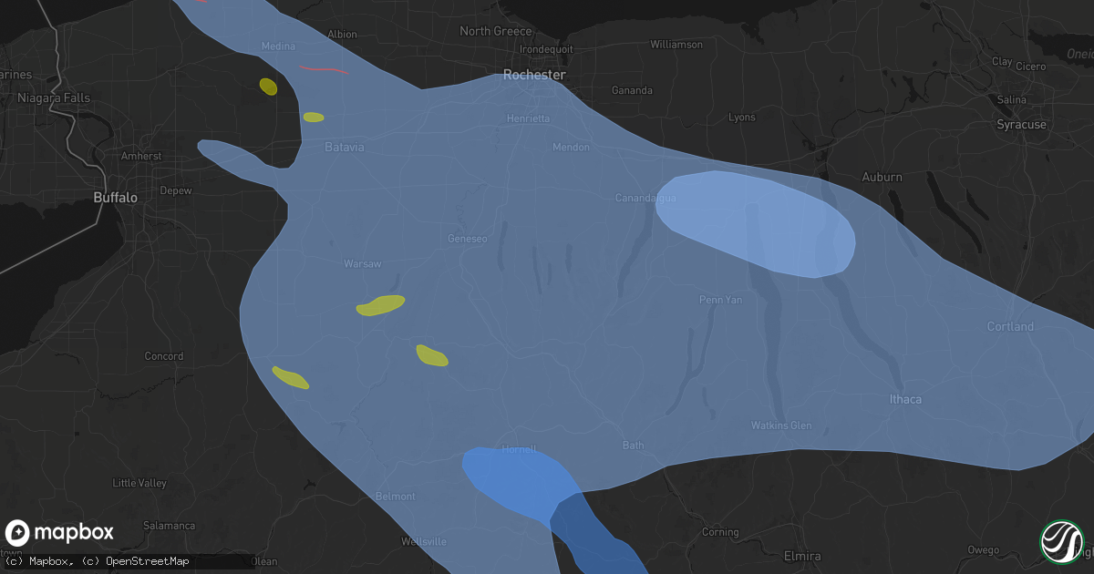 Hail map in Springwater, NY on September 2, 2026