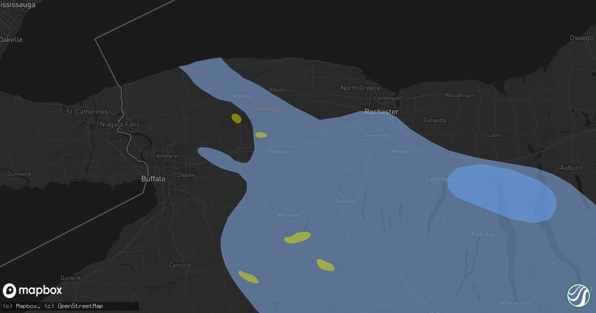 Hail map in Stafford, NY on September 2, 2026