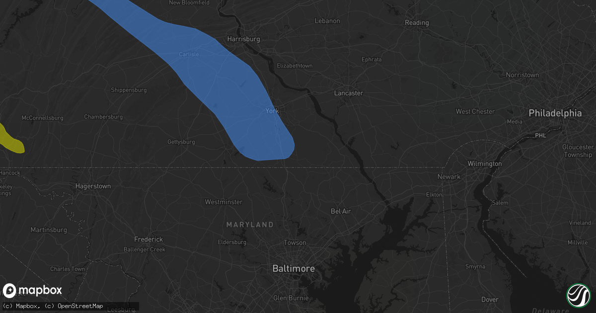 Hail map in Stewartstown, PA on September 2, 2026