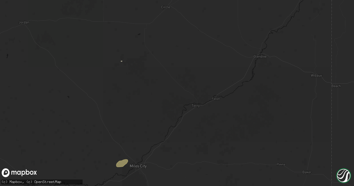 Hail map in Terry, MT on September 2, 2026