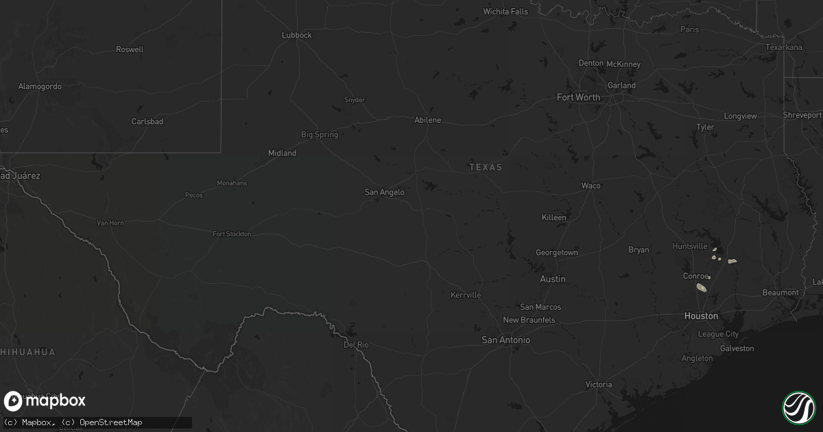 Hail map in Texas on September 2, 2026