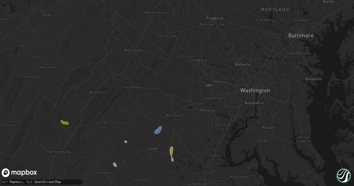Hail map in The Plains, VA on September 2, 2026