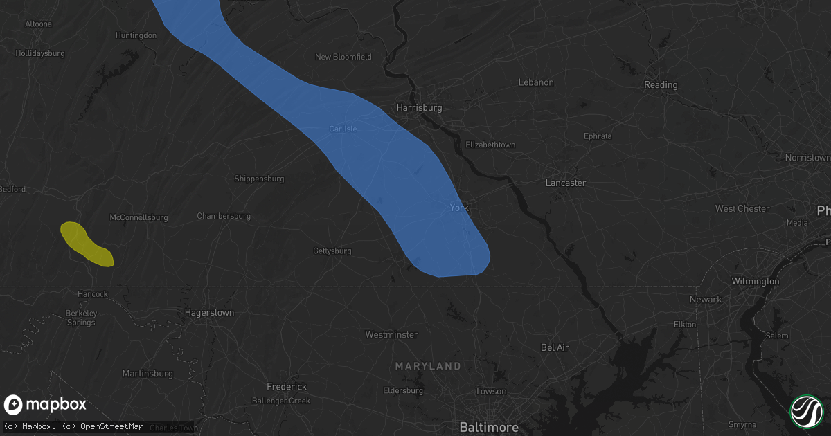 Hail map in Thomasville, PA on September 2, 2026
